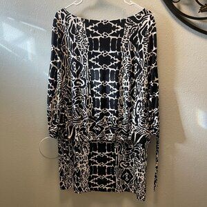 Nicole‎ By Nicole Miller Black & White Abstract Print Dress XL